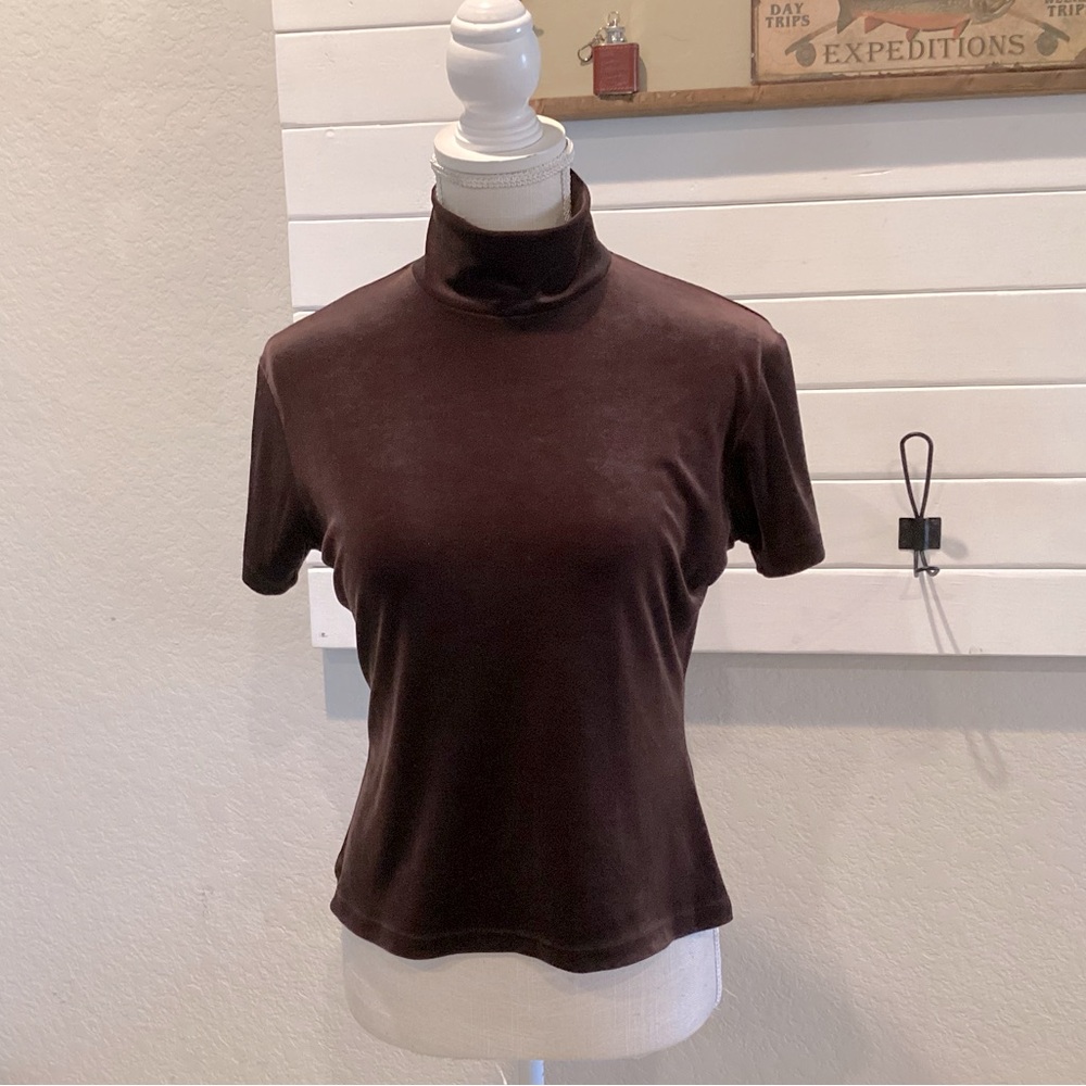 CPW Velvet Mock Neck Top